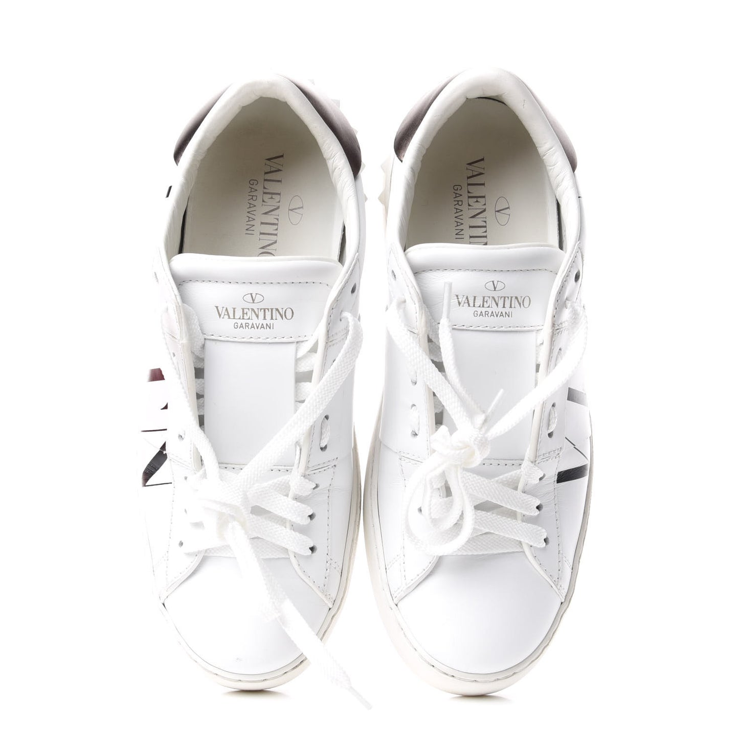 Calfskin VLTN Rockstud Open Sneakers 36.5 White