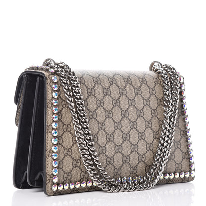 Gucci GG Supreme Monogram Crystal Small Dionysus Shoulder Bag Black 4 of 10