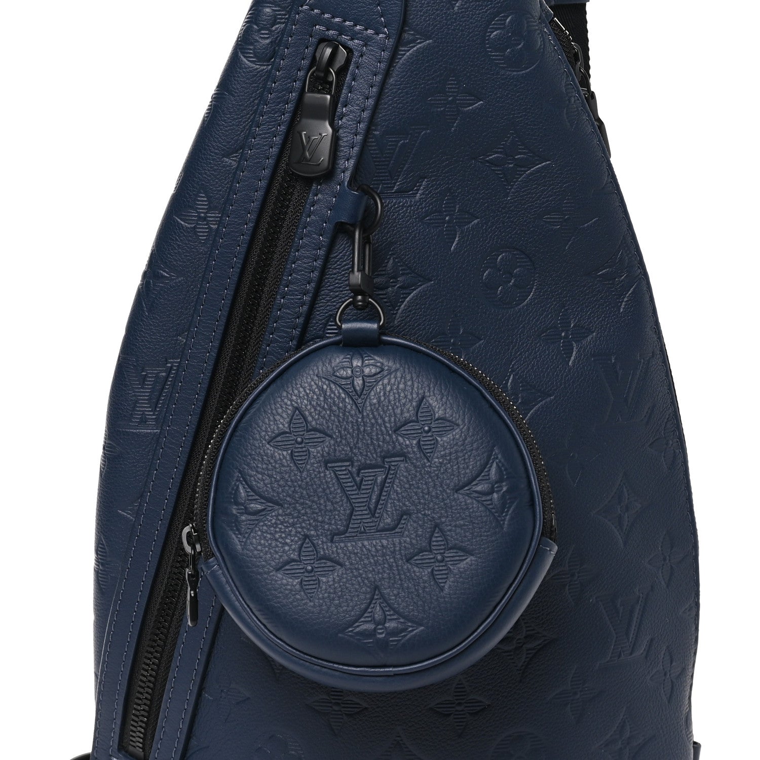 Louis Vuitton Calfskin Shadow Monogram Duo Slingbag Navy 6 of 8