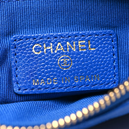 Chanel Caviar Quilted Small Cosmetic Case Blue 6 of 11