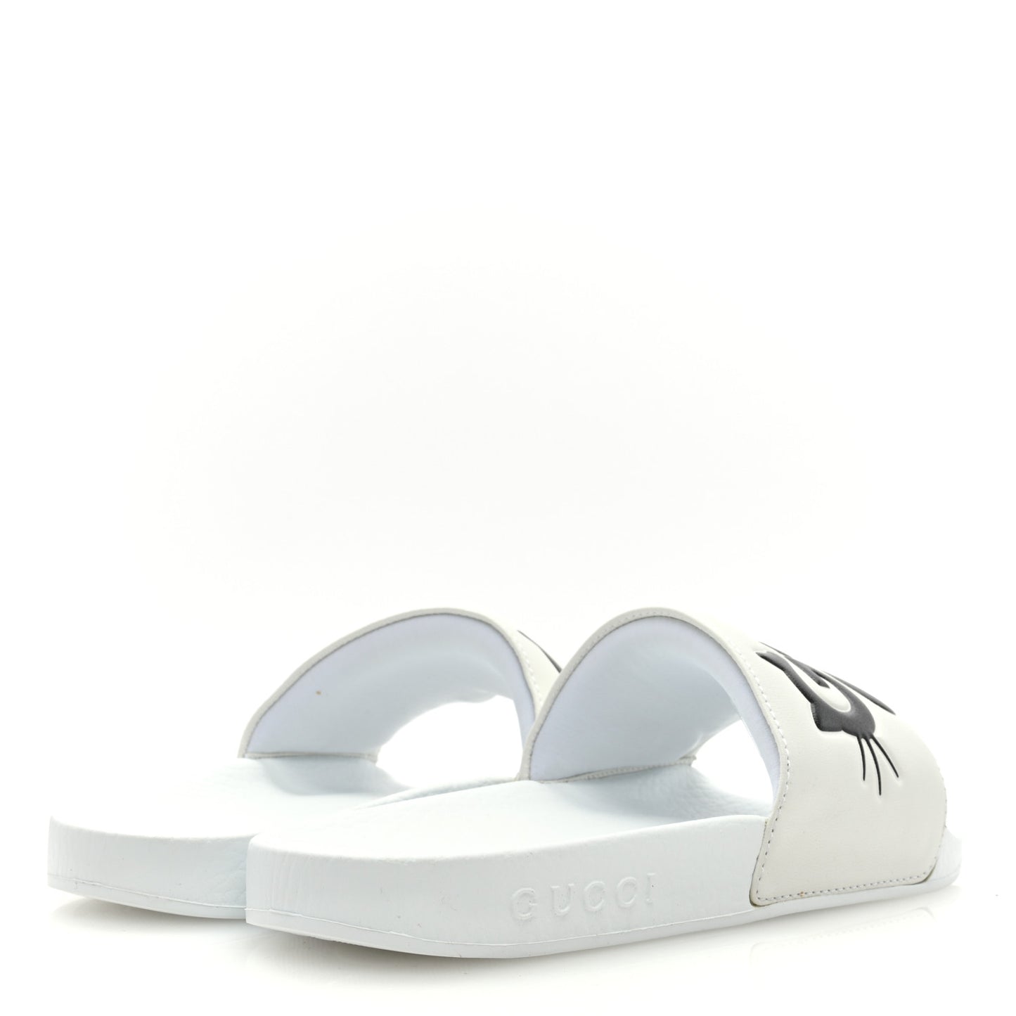 Nappa Interlocking G Cat Womens Pursuit Slide Sandals 35 Great White