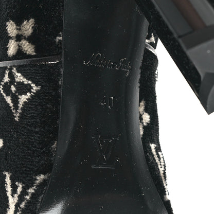 Louis Vuitton Velvet Monogram Silhouette Ankle Boots 40 Black 7 of 8