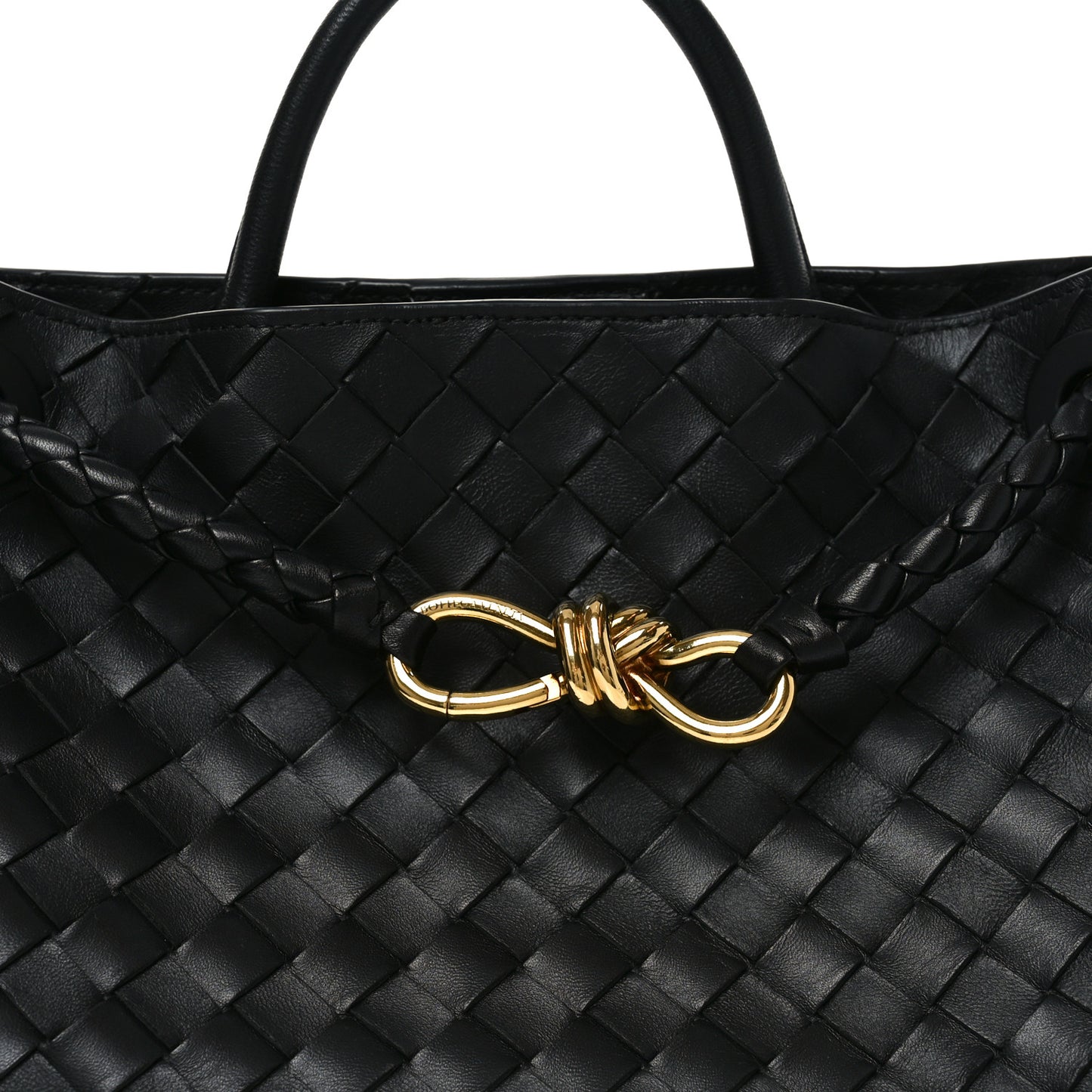 Nappa Intrecciato Medium Andiamo Shoulder Bag Black