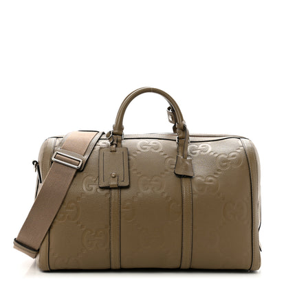 Gucci Piuma Calfskin Jumbo GG Embossed Large Duffle Bag Good Taupe 1 of 14