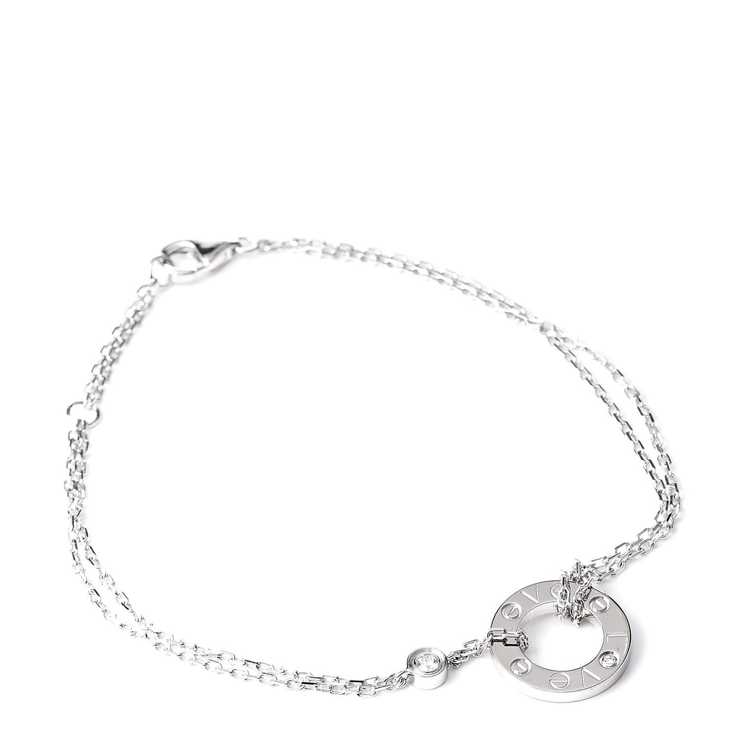 18K White Gold Diamond LOVE Bracelet