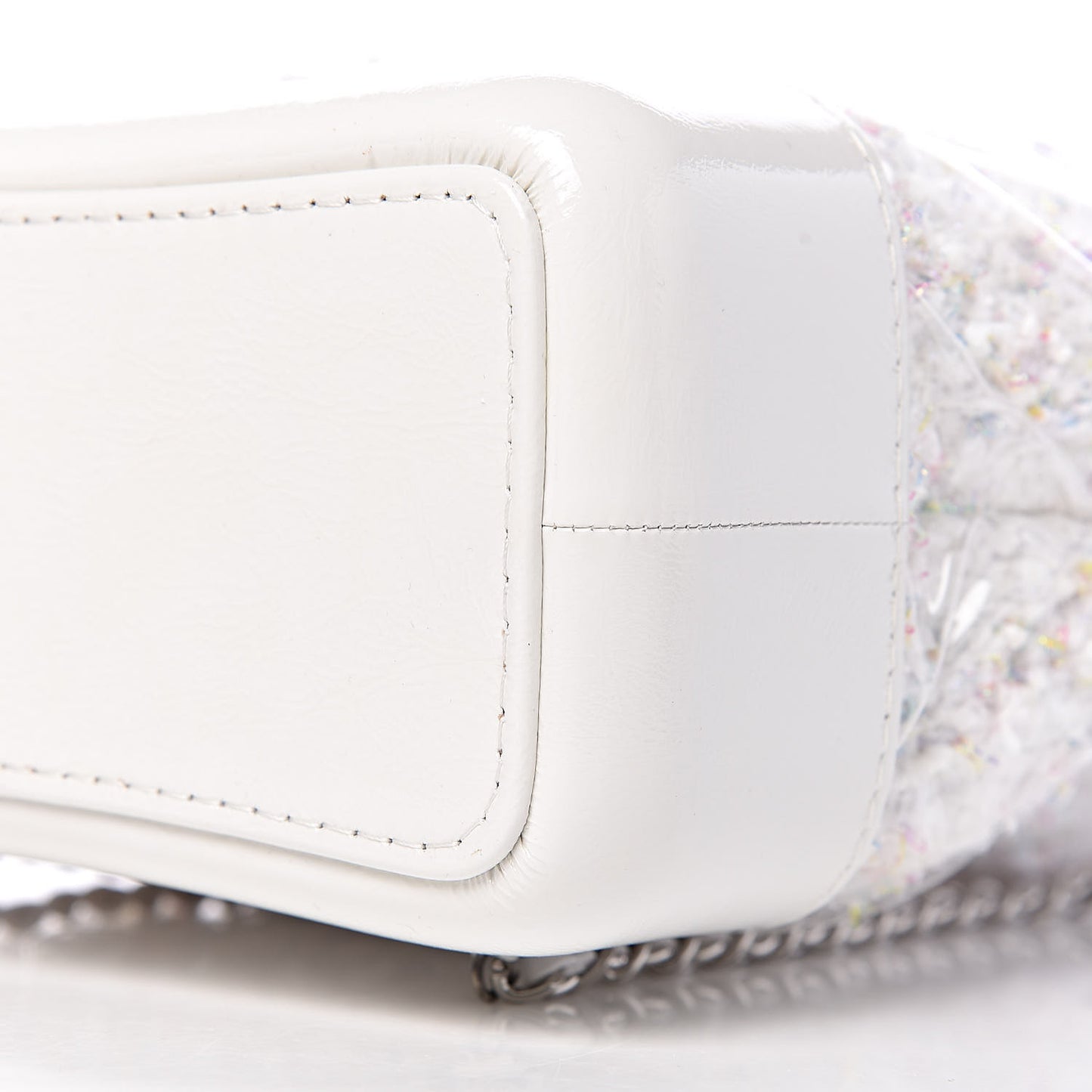 Tweed PVC Quilted Gabrielle Backpack White