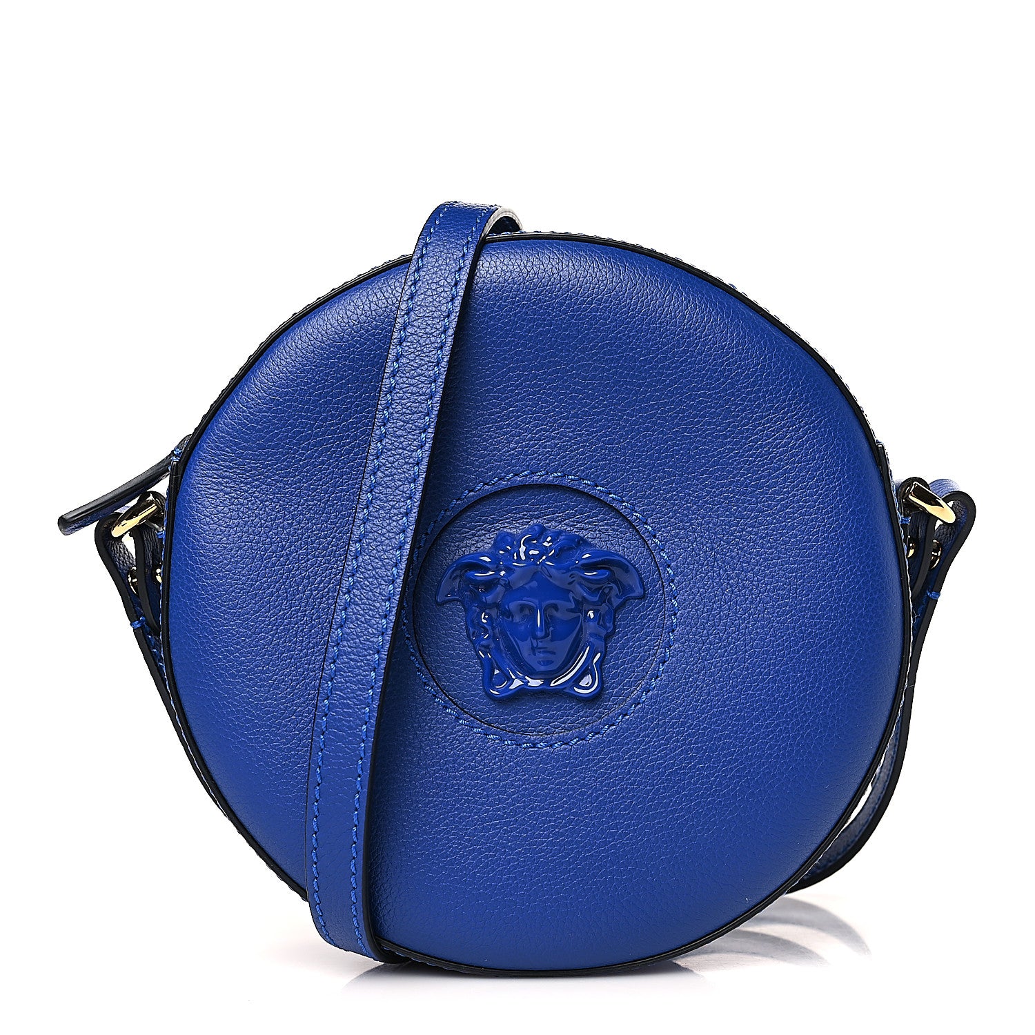 Versace Calfskin La Medusa Round Camera Bag Blue 1 of 8