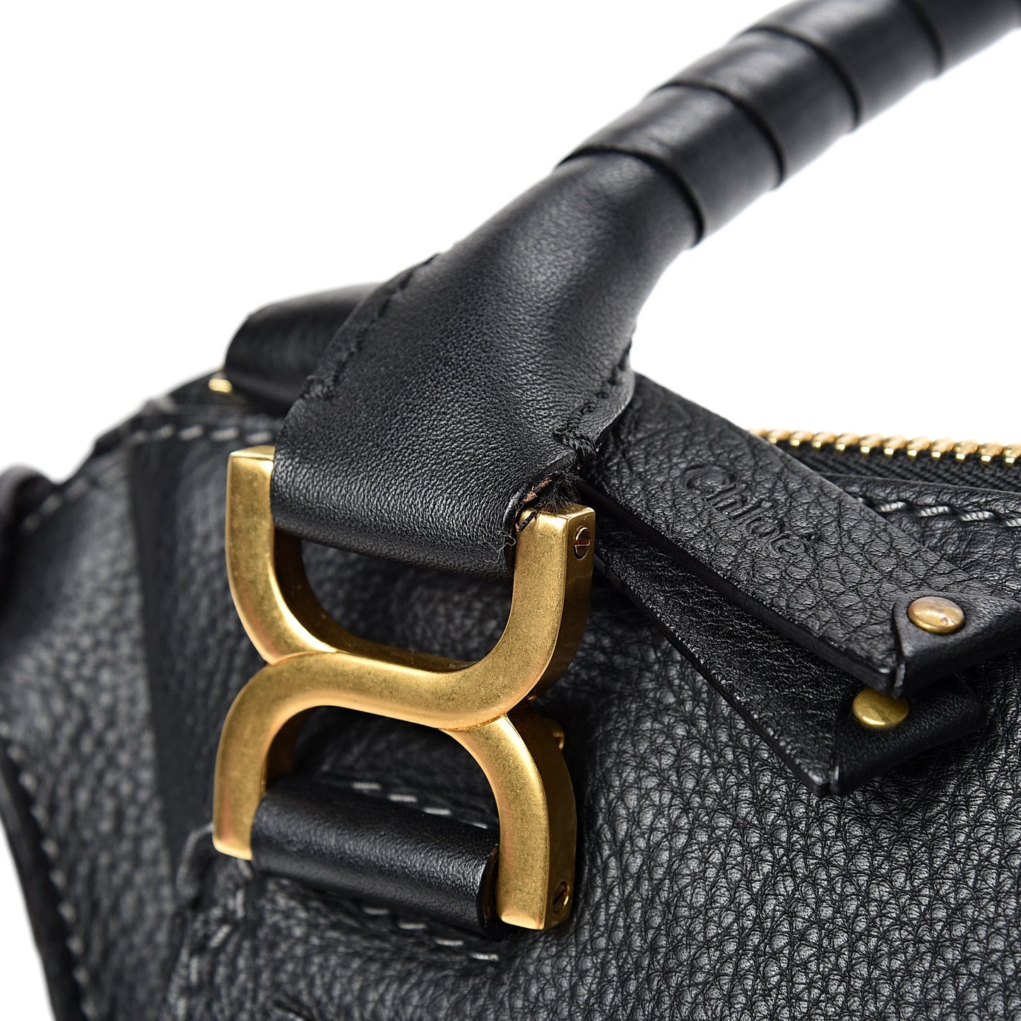 Calfskin Medium Marcie Satchel Black