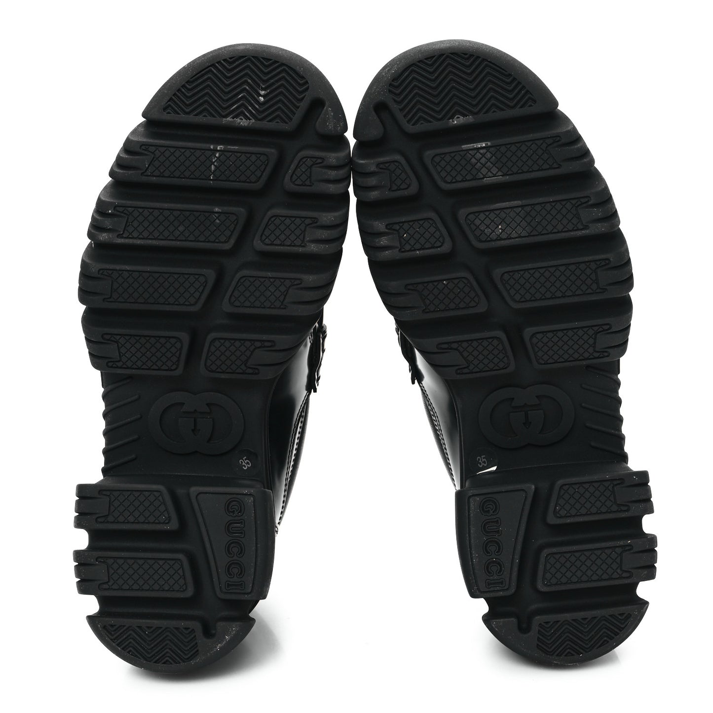 Magnum Calfskin Nappa Samoa Womens Horsebit Platform Chunky Lug Sole 40mm Loafers 35 Black