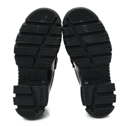 Gucci Magnum Calfskin Nappa Samoa Womens Horsebit Platform Chunky Lug Sole 40mm Loafers 35 Black 6 of 9