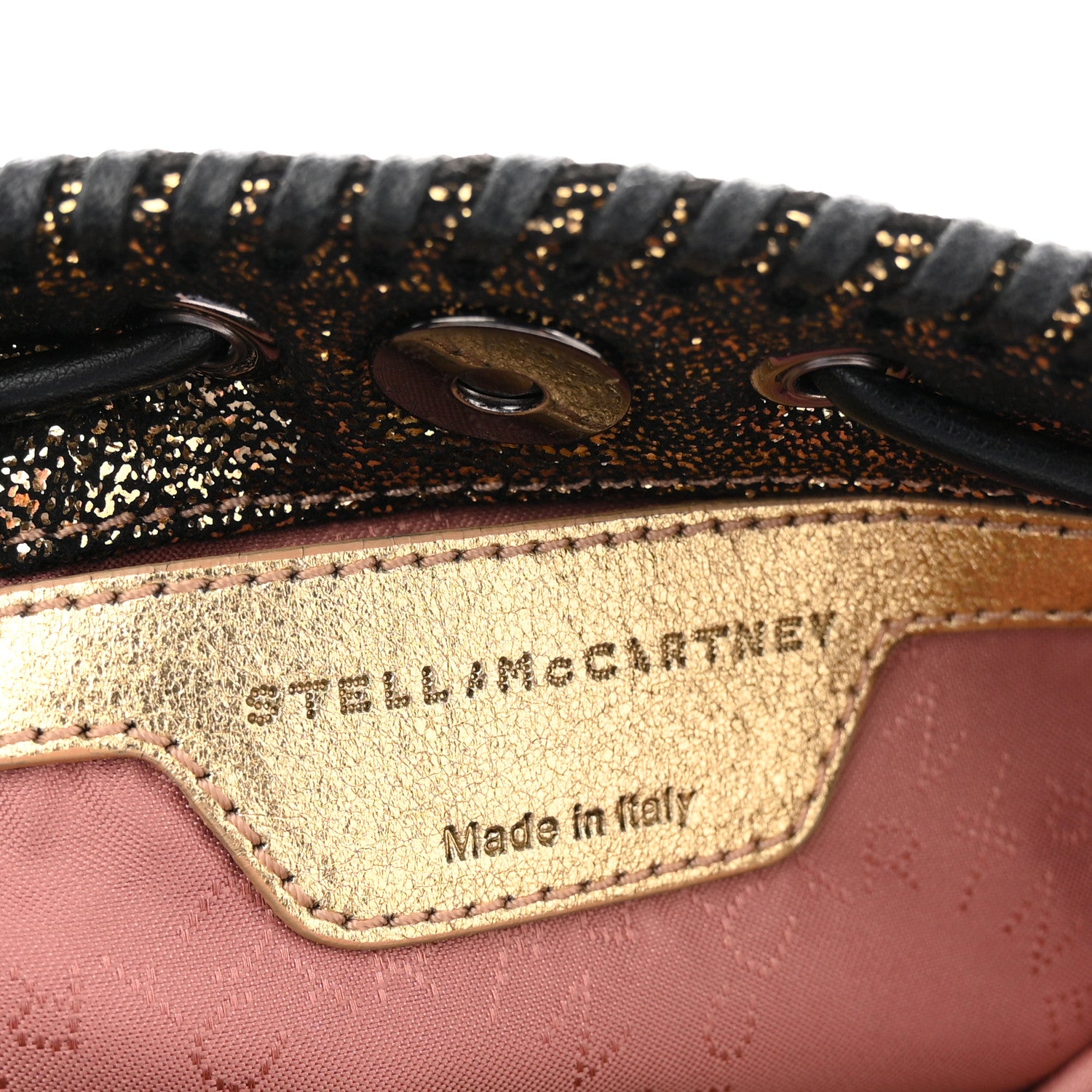 Stella McCartney Metallic Shaggy Deer Fringe Falabella Bucket Bag