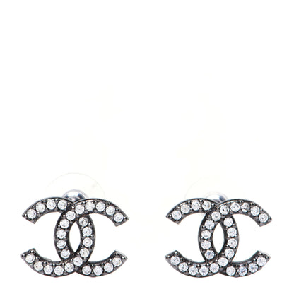Chanel Ruthenium Crystal CC Earrings 1 of 6