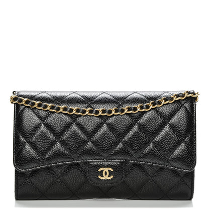 Chanel Caviar Quilted Wallet on Removable Chain Black 1 of 8