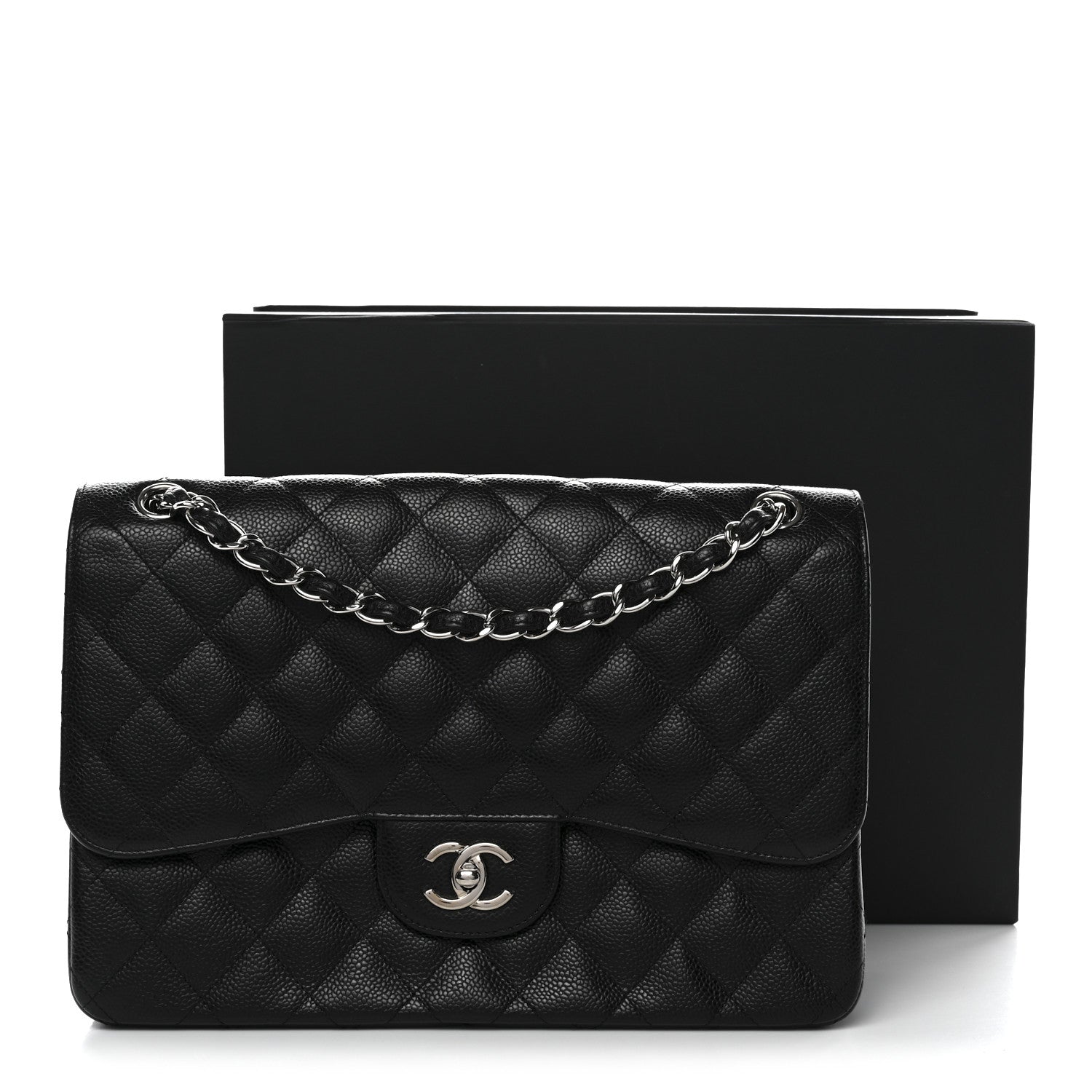 Chanel Caviar Quilted Jumbo Double Flap Black 13 of 13