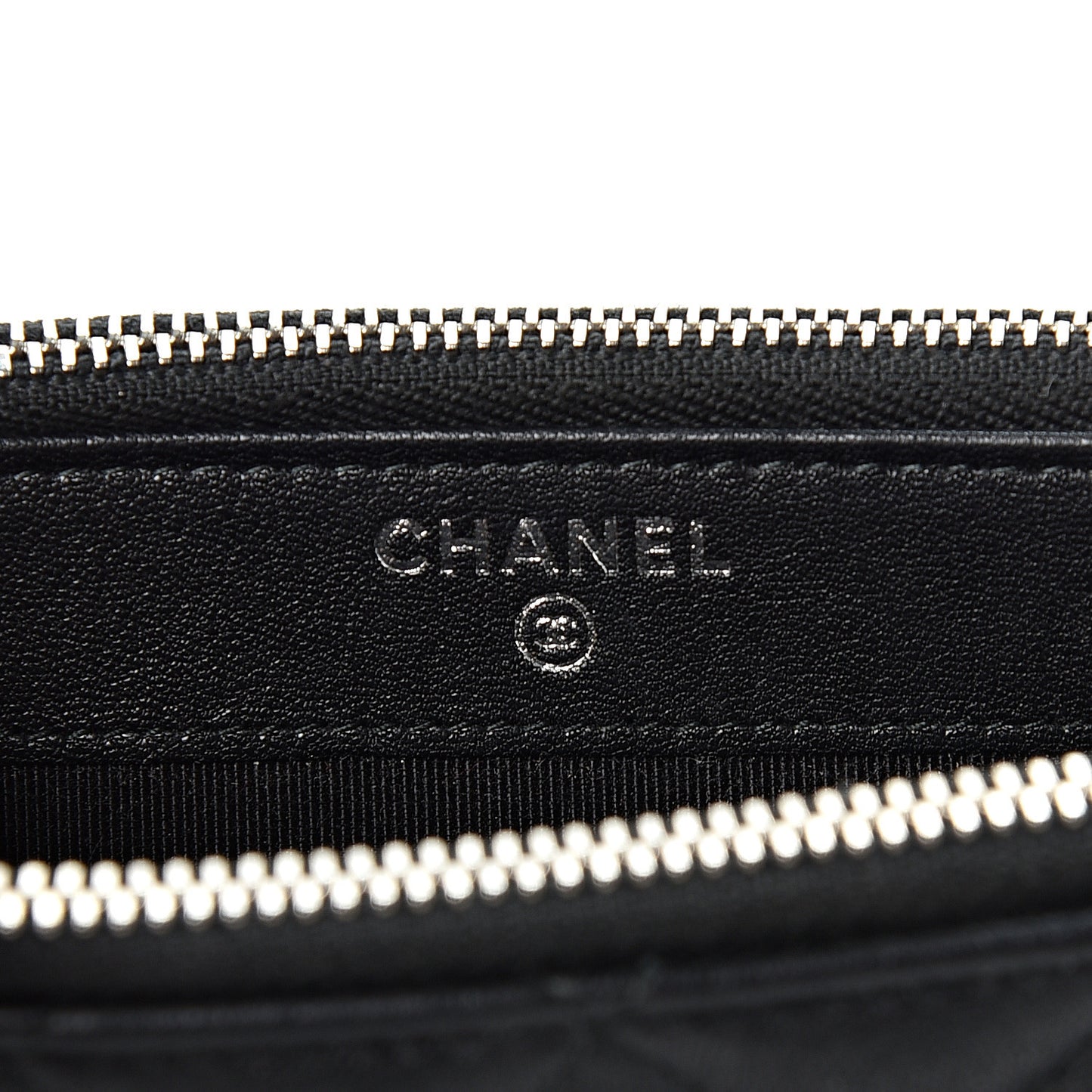 Goatskin Quilted CC Box Clutch With Chain Black