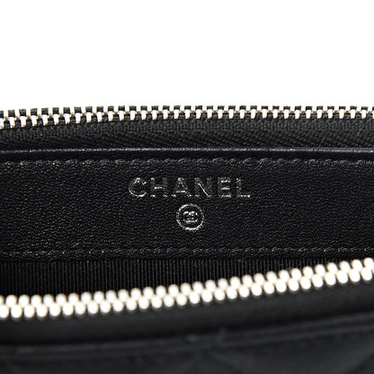 Chanel Goatskin Quilted CC Box Clutch With Chain Black 5 of 11