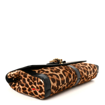 Christian Louboutin Pony Hair Leopard Print Sweet Charity Shoulder Bag Black 4 of 10