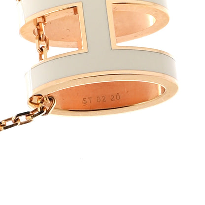 Hermes Lacquered Gold Pop H Pendant Necklace White 6 of 8