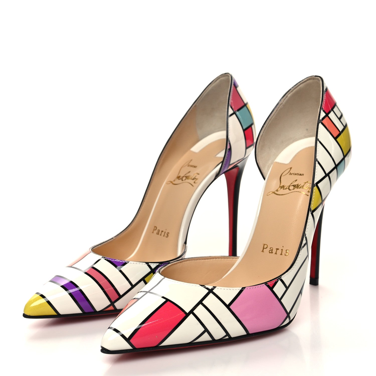 Christian Louboutin Patent Iriza Cube 100 Pumps 35.5 Multicolor 3 of 7