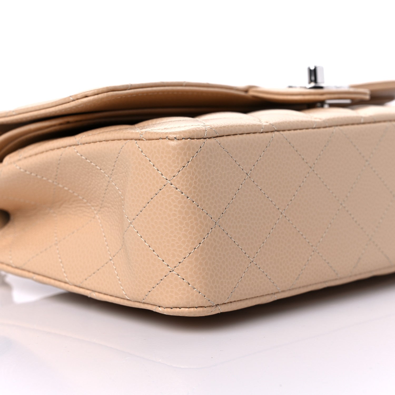 Chanel Caviar Quilted Medium Double Flap Beige 8 of 9