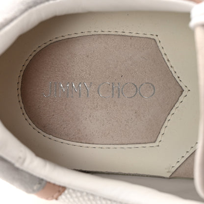 Jimmy Choo Nappa Mesh Suede Women Landon Low Top Sneakers 39.5 White Powder Pink Grey 8 of 17