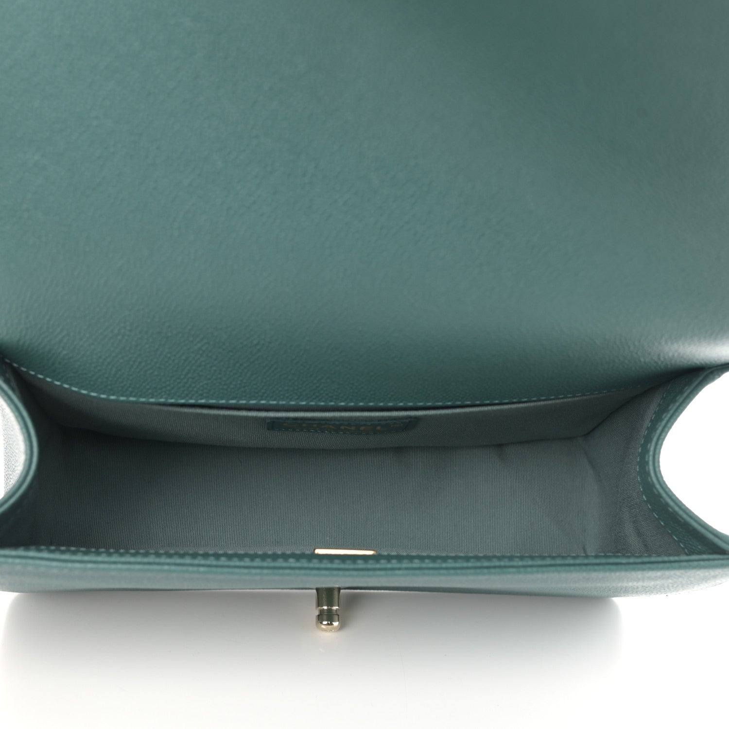 Chanel Caviar Quilted Medium Boy Flap Dark Green 5 of 10