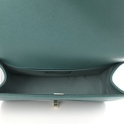 Chanel Caviar Quilted Medium Boy Flap Dark Green 5 of 10
