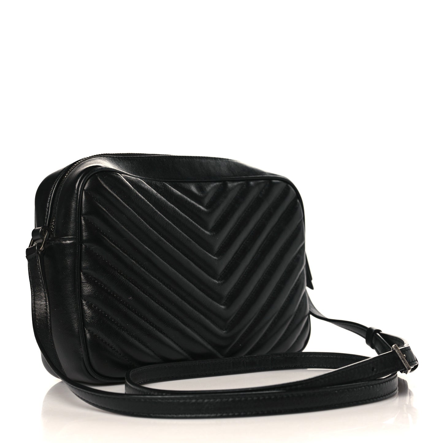 Calfskin Matelasse Monogram Lou Camera Bag Black