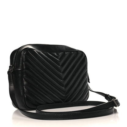 Saint Laurent Calfskin Matelasse Monogram Lou Camera Bag Black 2 of 7