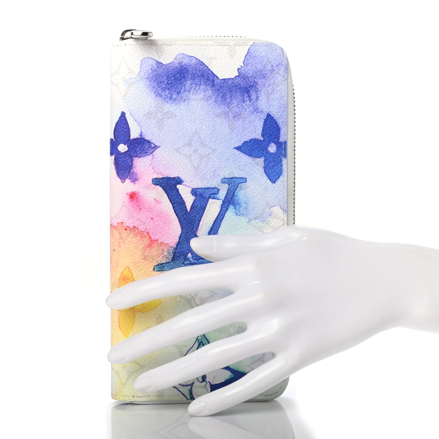 Monogram Watercolor Vertical Zippy Wallet