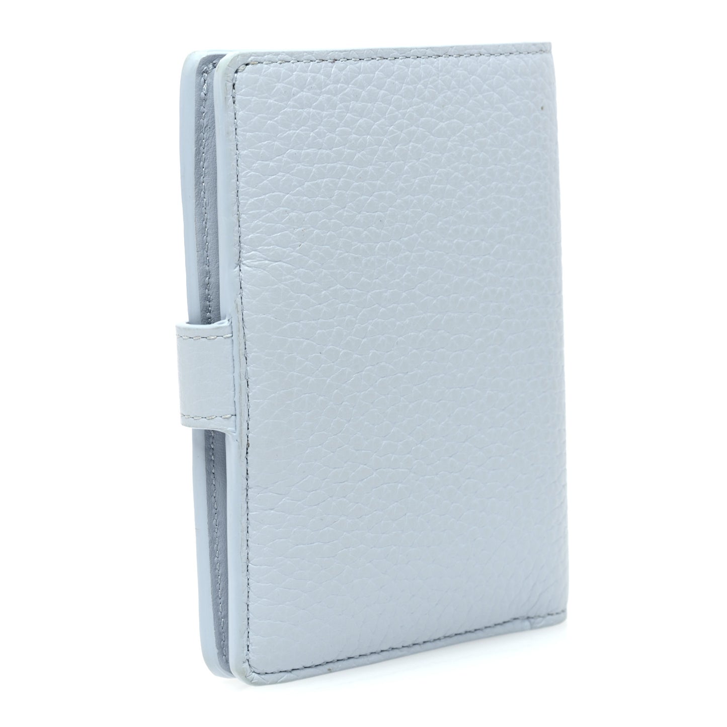 Taurillon Capucines Vertical Compact Wallet Olympe Blue