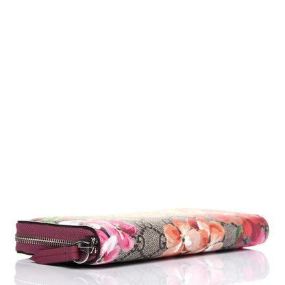 Gucci GG Supreme Monogram Blooms Zip Around Wallet Beige Multicolor Dry Rose 4 of 12