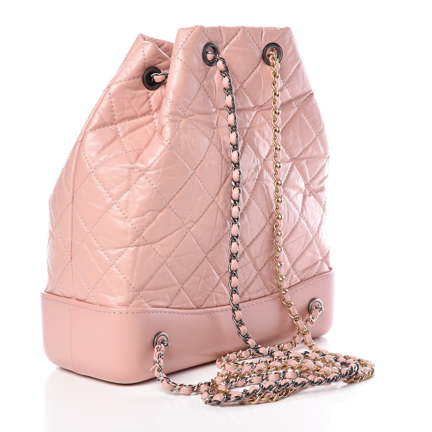 Chanel Aged Calfskin Quilted Gabrielle Backpack Light Pink 3 of 10