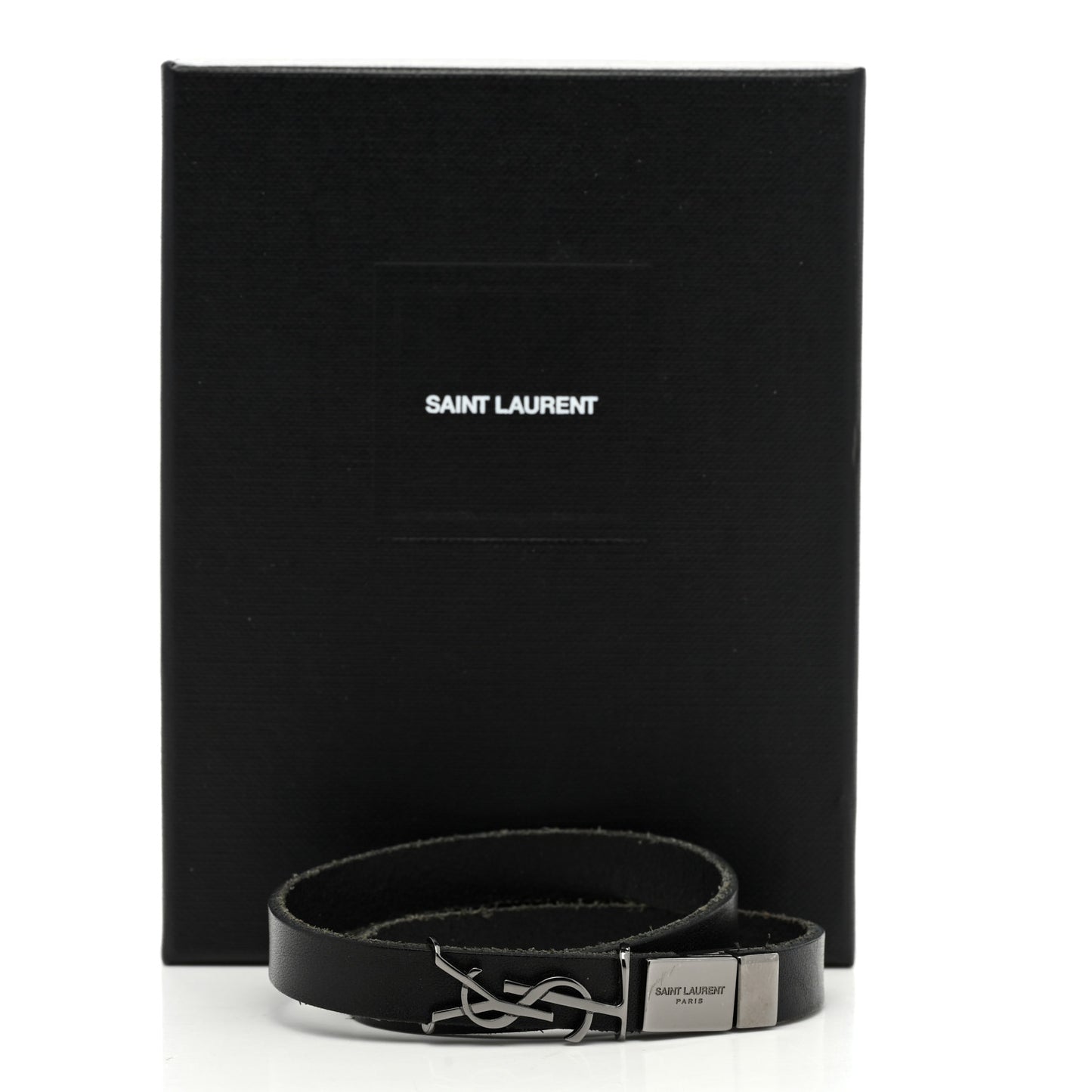 Calfskin Opyum Double Wrap Bracelet Black