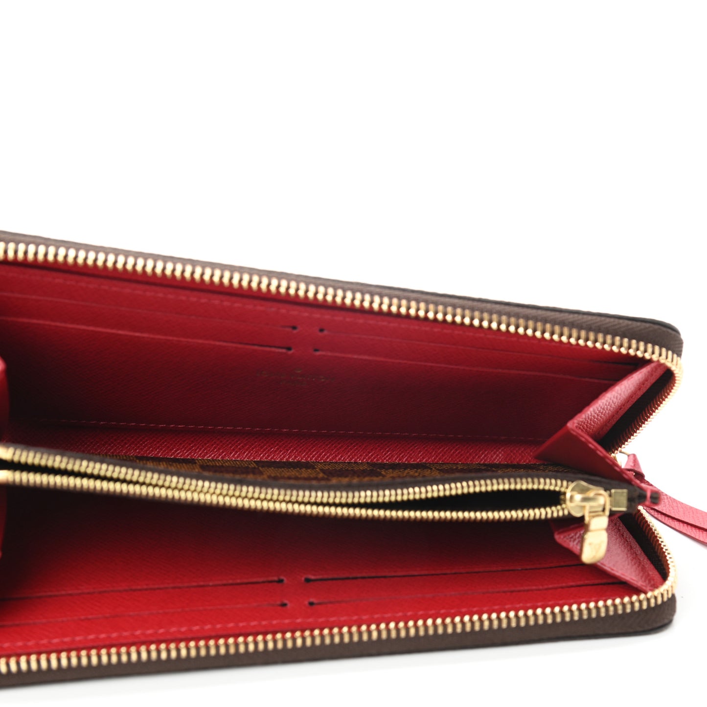Damier Ebene Clemence Wallet Cherry
