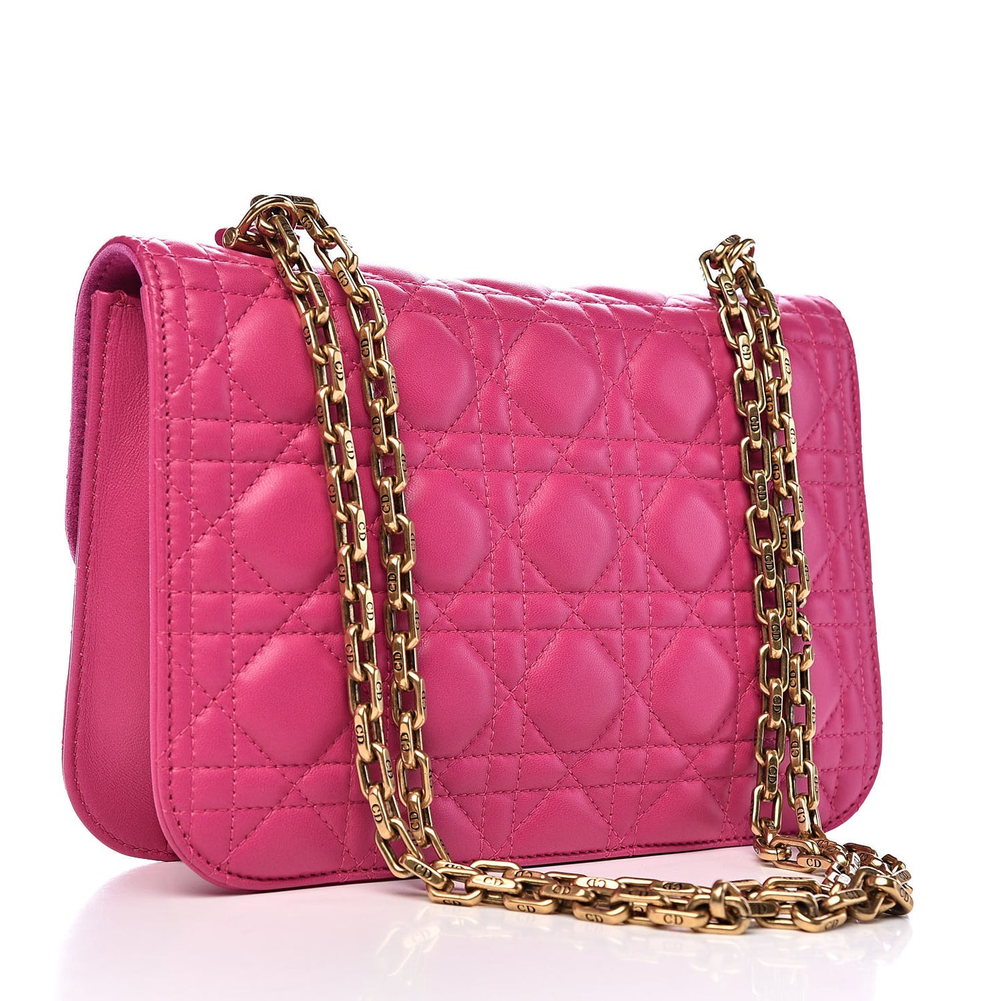Lambskin Cannage Large Dioraddict Flap Fuchsia