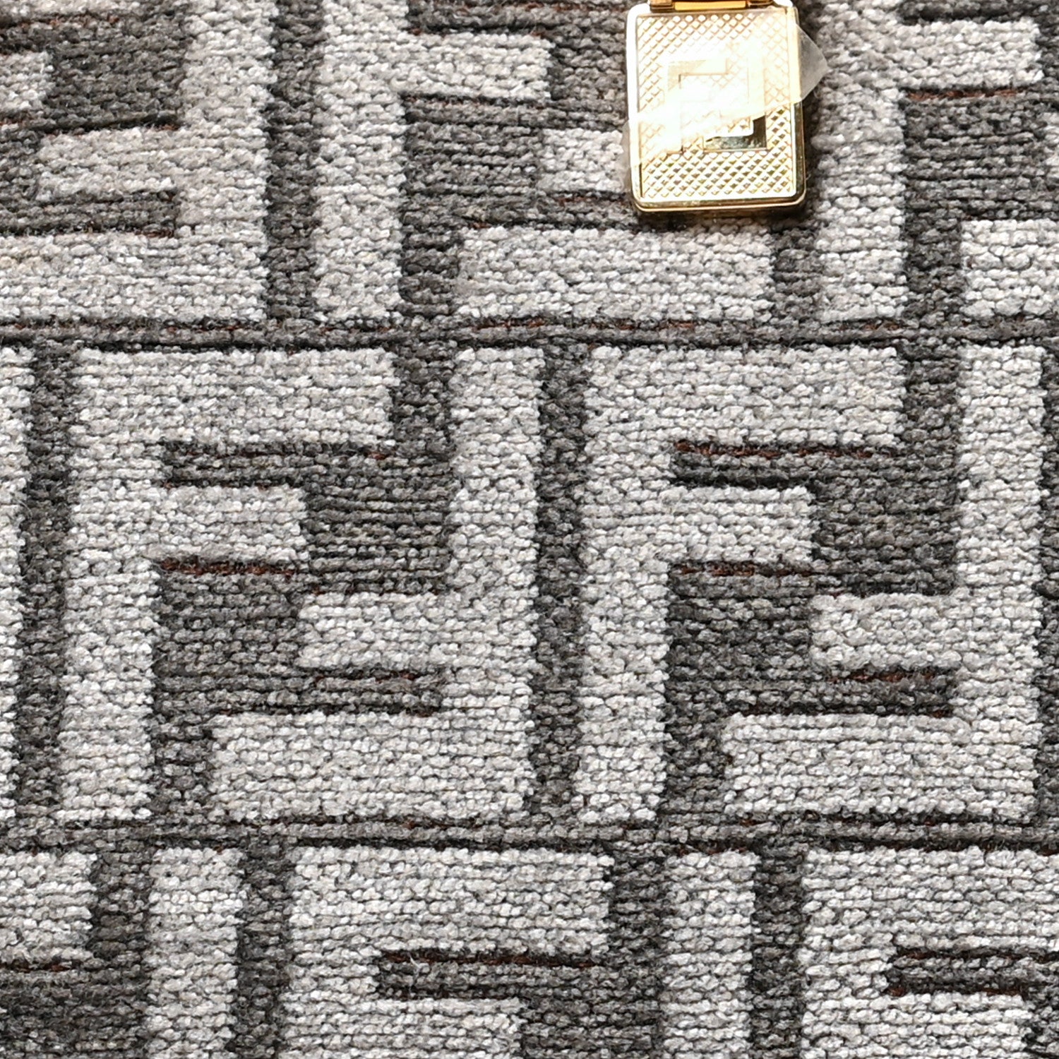 Fendi Chenille Vitello King Plexiglass FF Mini By The Way Top Handle Boston Bag Tortora Nuvola 8 of 11