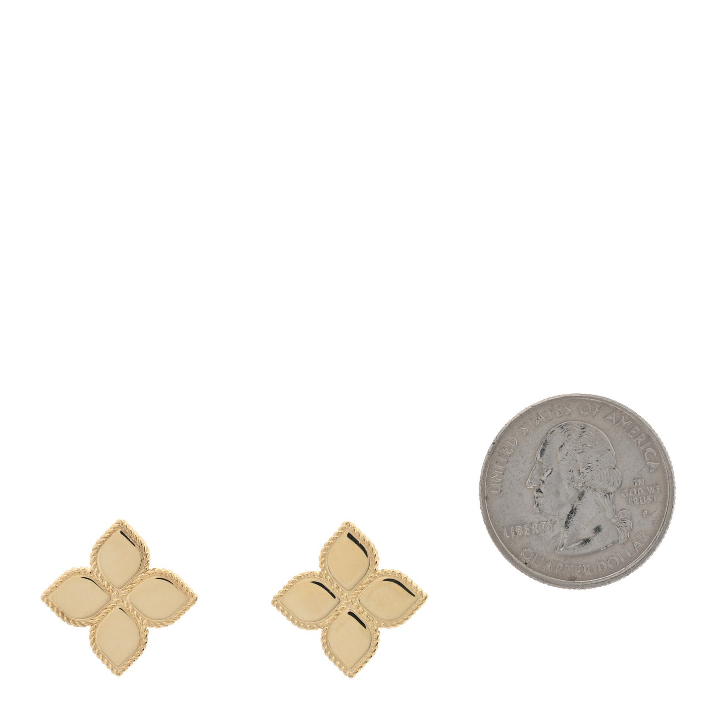 18K Yellow Gold Princess Flower Earrings