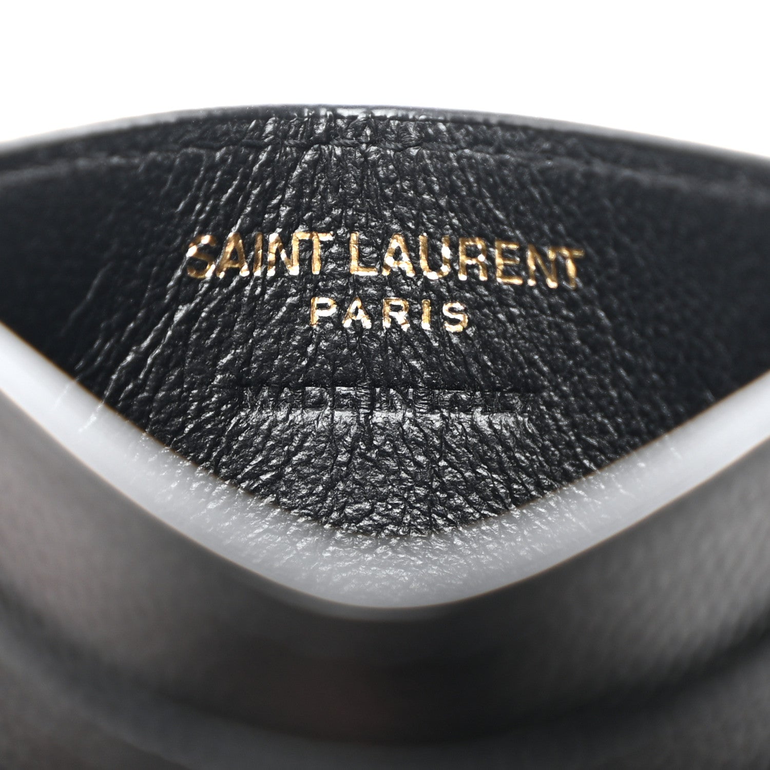 Saint Laurent Grain De Poudre Matelasse Chevron Monogram Credit Card Case Black 6 of 7