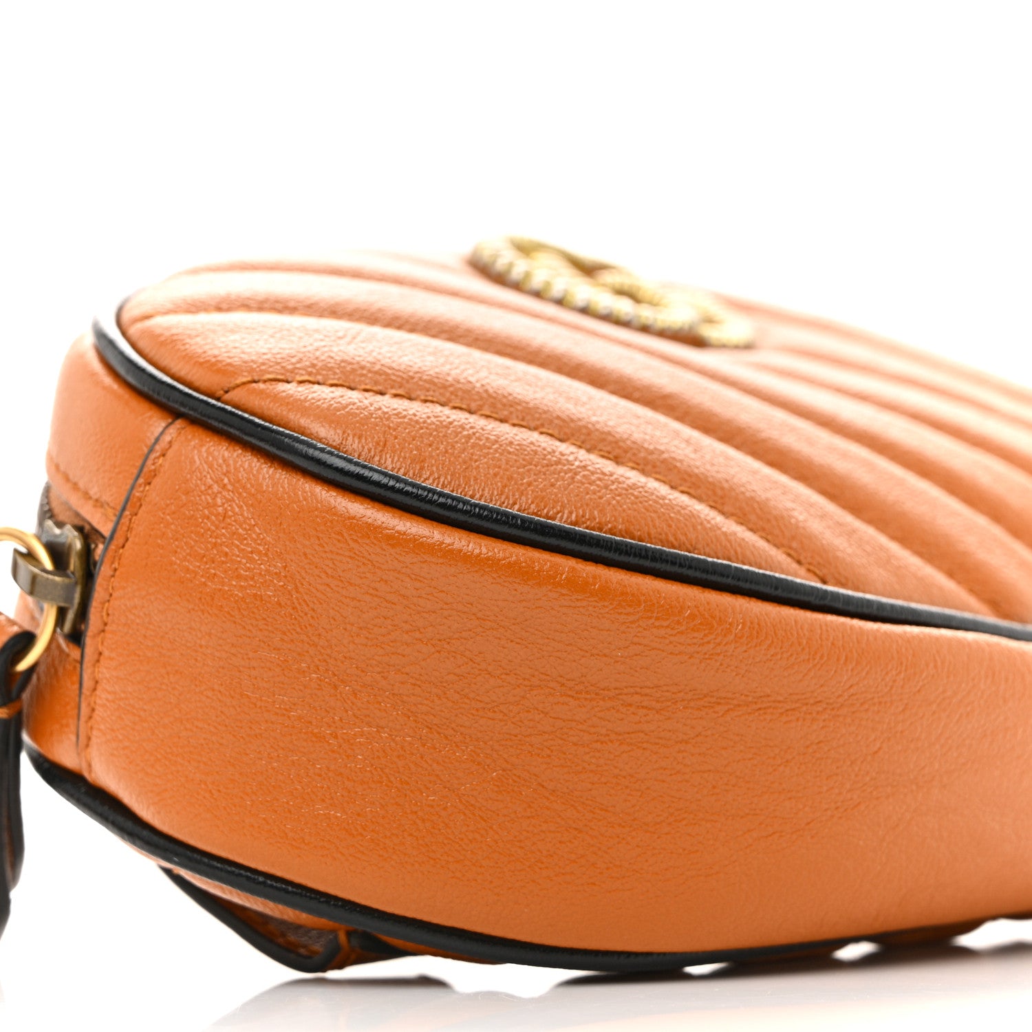 Gucci Vintage Effect Calfskin Matelasse Diagonal Torchon GG Marmont Belt Bag 65 25 Cognac 10 of 10