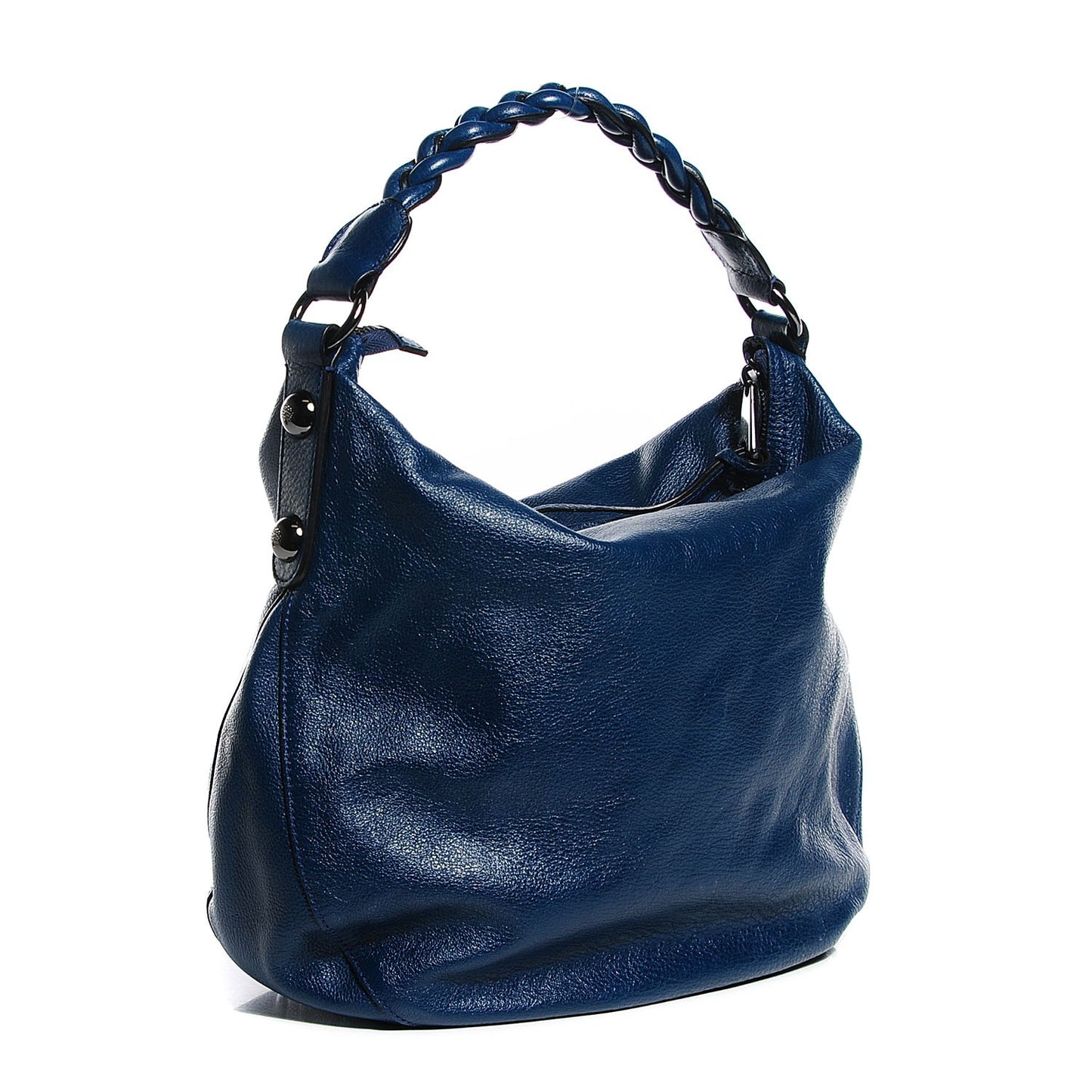Spongy Pebbled Calfskin Medium Daria Hobo Petrol