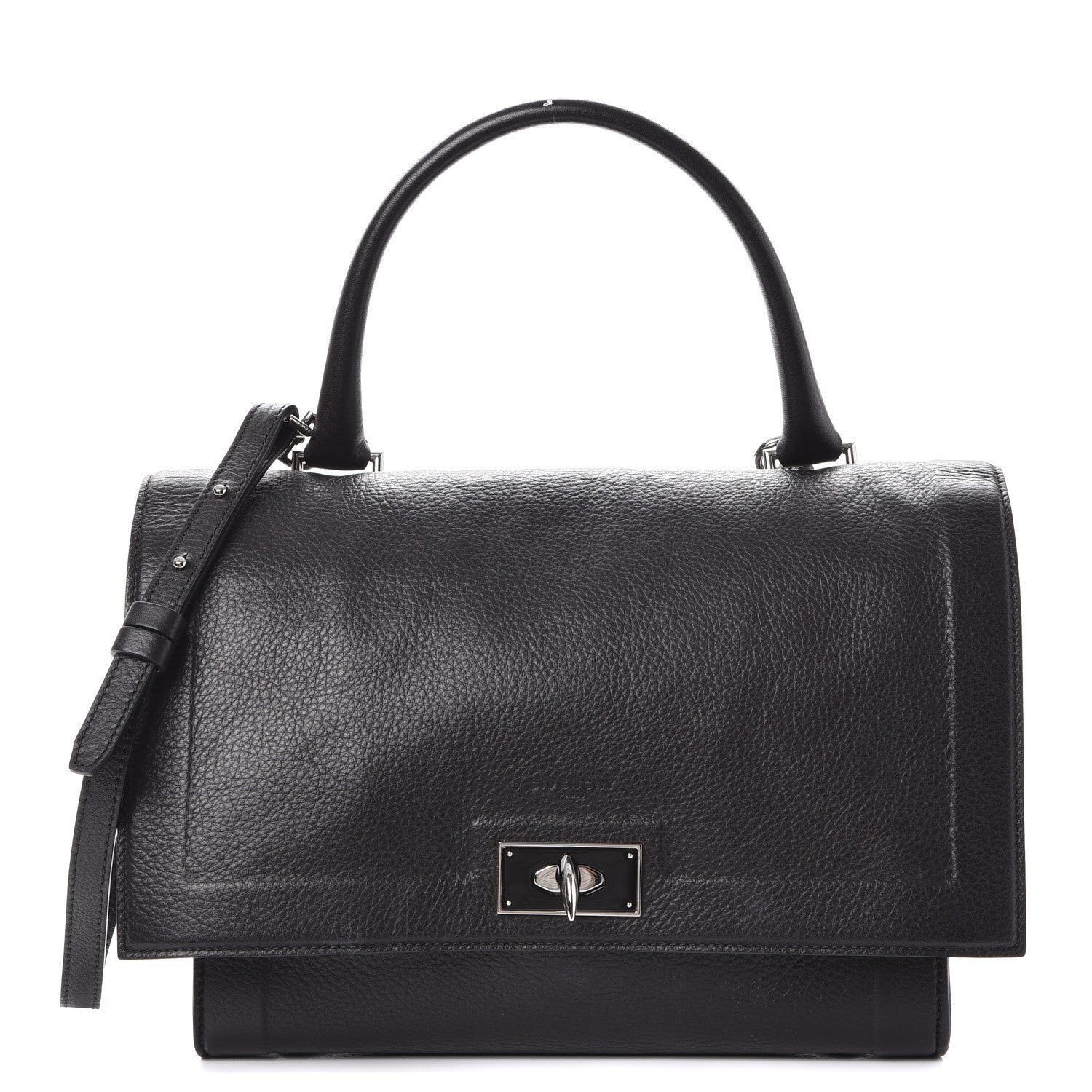 Givenchy Grained Calfskin Small Shark Lock Satchel Black 1 of 8