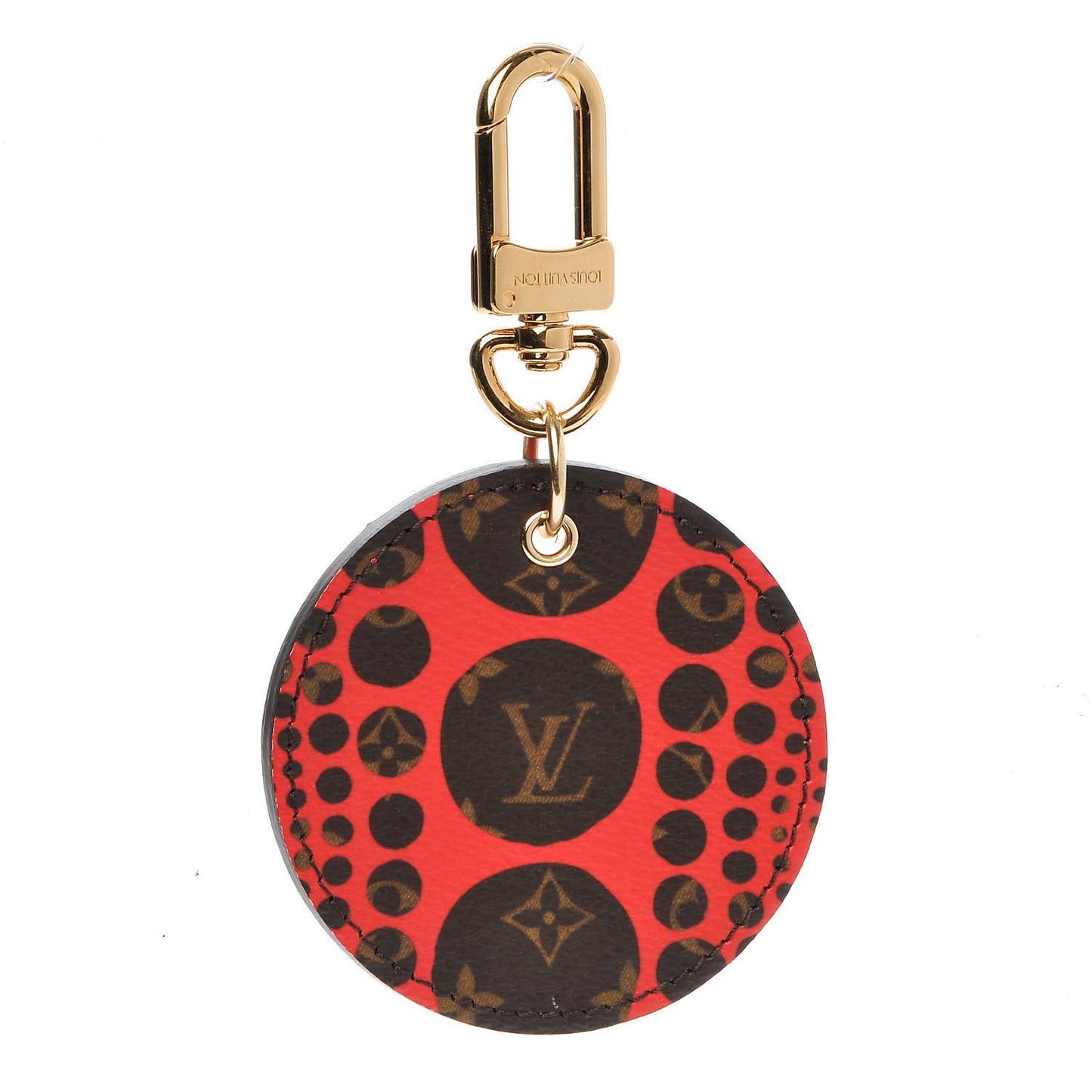 Monogram Kusama Pumpkin Dots Key Holder Red