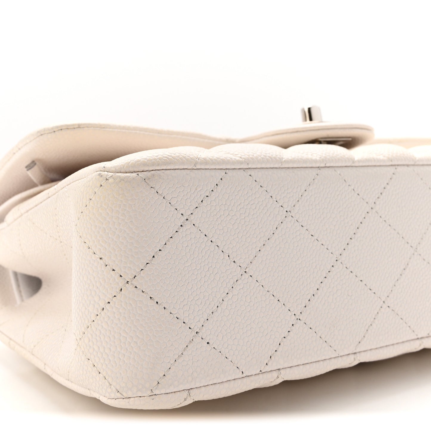 Caviar Quilted Small Double Flap White