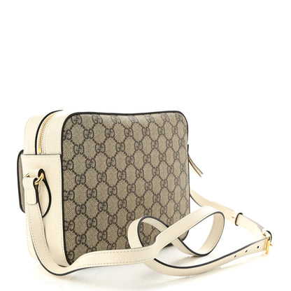 Gucci GG Supreme Monogram Small Horsebit 1955 Shoulder Bag Beige Mystic White 3 of 9