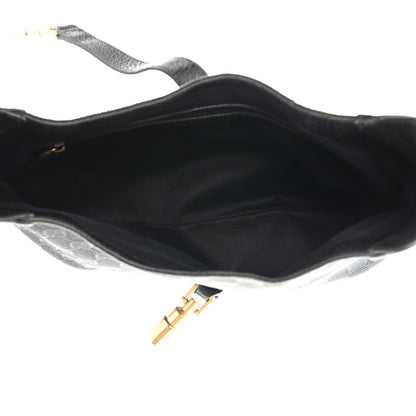 Gucci Monogram Piston Lock Jackie O Hobo Black 5 of 10