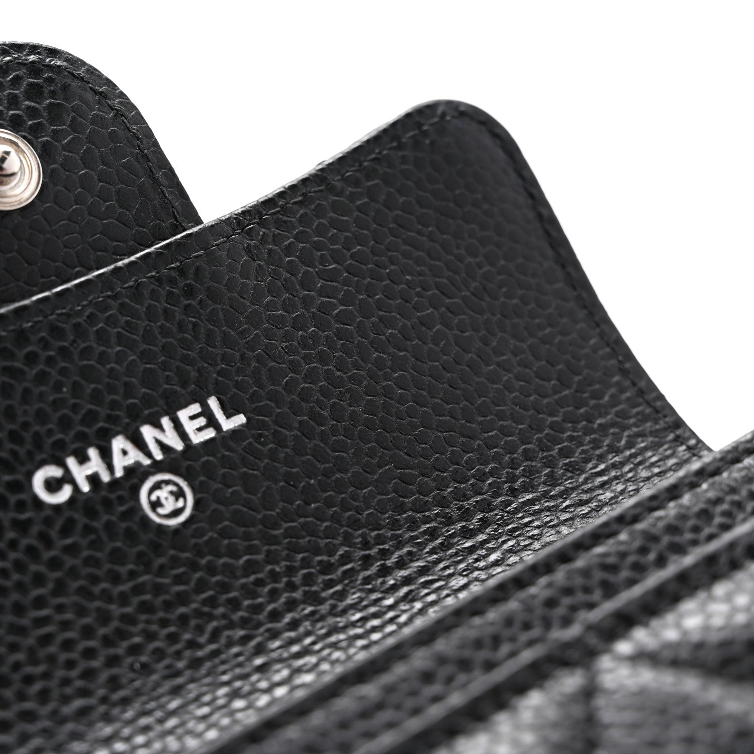 Chanel Caviar Quilted Flap Card Holder Wallet Black 9 of 11