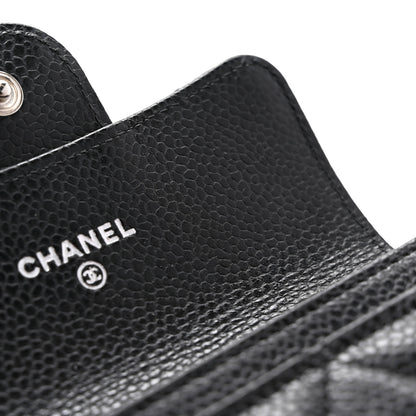 Chanel Caviar Quilted Flap Card Holder Wallet Black 9 of 11
