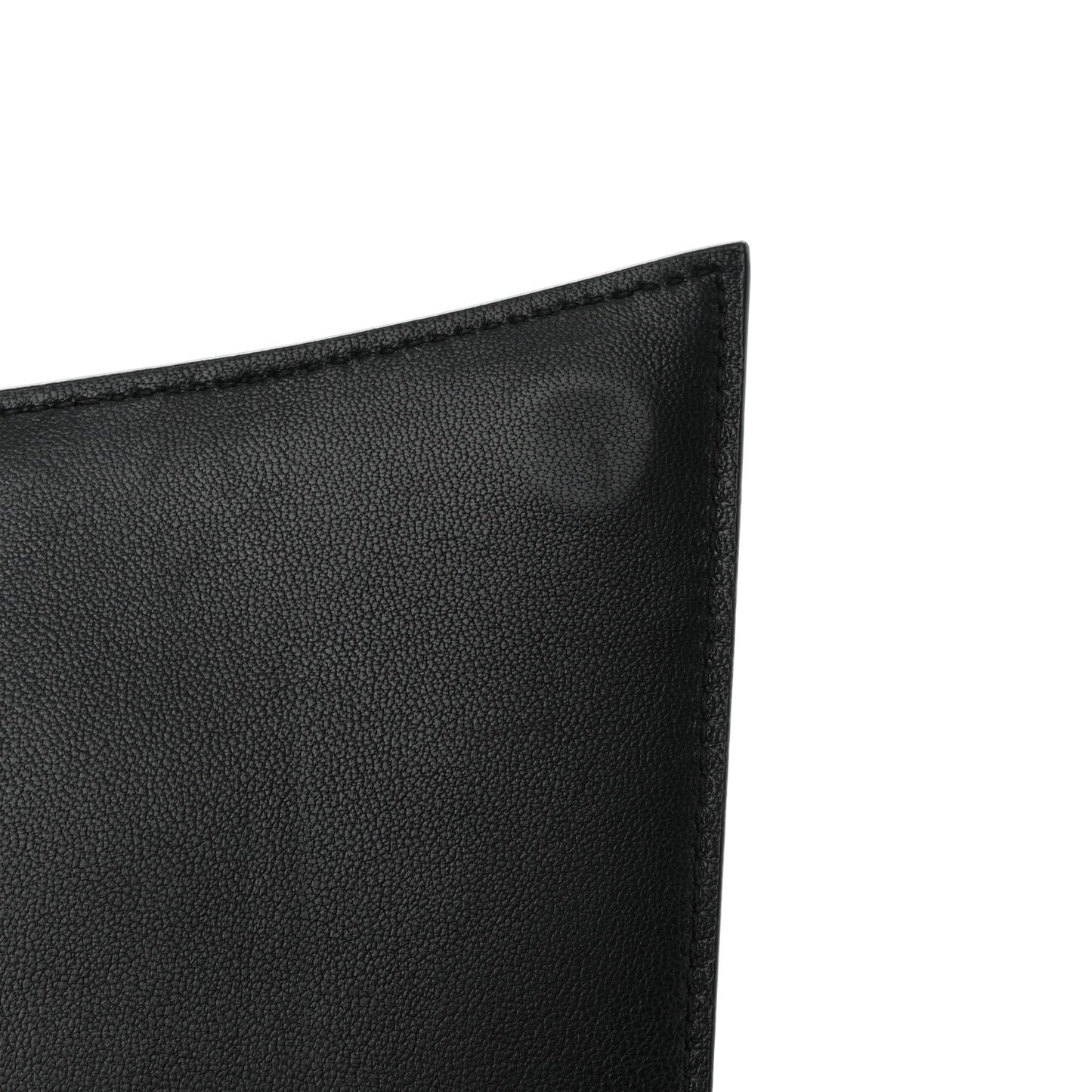 Grained Calfskin Medium Hourglass Top Handle Bag Black