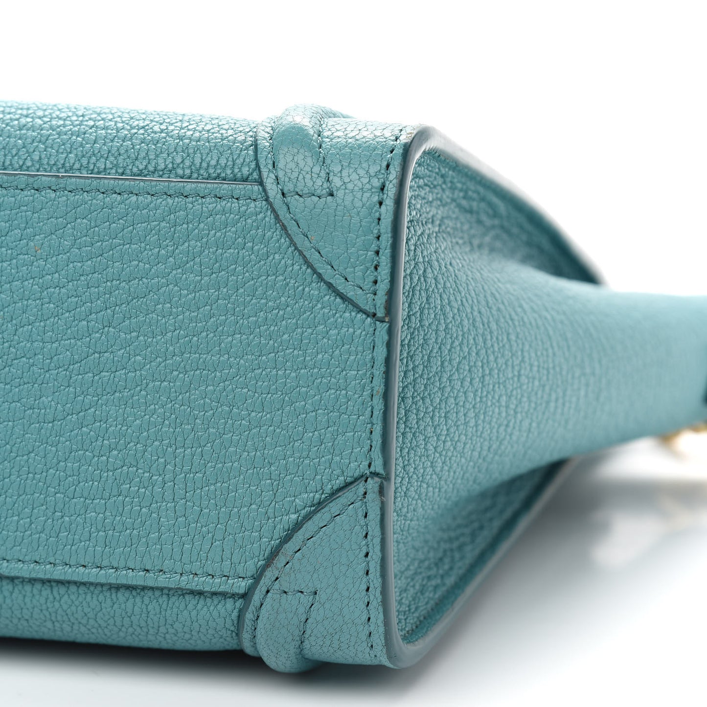 Drummed Calfskin Nano Luggage Celadon